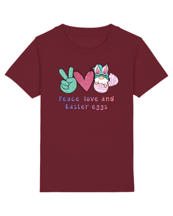 de Paște - Peace love and easter eggs Burgundy