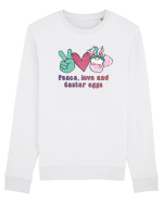 de Paște - Peace love and easter eggs Bluză mânecă lungă Unisex Rise