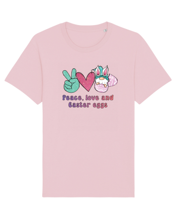 de Paște - Peace love and easter eggs Cotton Pink
