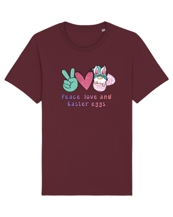 de Paște - Peace love and easter eggs Burgundy