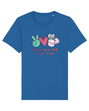 de Paște - Peace love and easter eggs Royal Blue