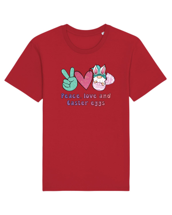 de Paște - Peace love and easter eggs Red