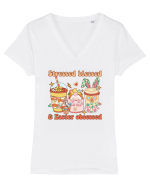 de Paște - Stressed blessed and easter obsessed Tricou mânecă scurtă guler V Damă Evoker