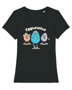 de Paște - Eggsercise Tricou mânecă scurtă guler larg fitted Damă Expresser