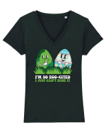 de Paște - I am so egg-cited Tricou mânecă scurtă guler V Damă Evoker