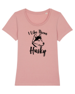 Husky Tricou mânecă scurtă guler larg fitted Damă Expresser