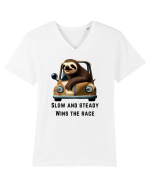 SLOW AND STEADY - V1 Tricou mânecă scurtă guler V Bărbat Presenter