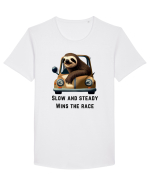 SLOW AND STEADY - V1 Tricou mânecă scurtă guler larg Bărbat Skater