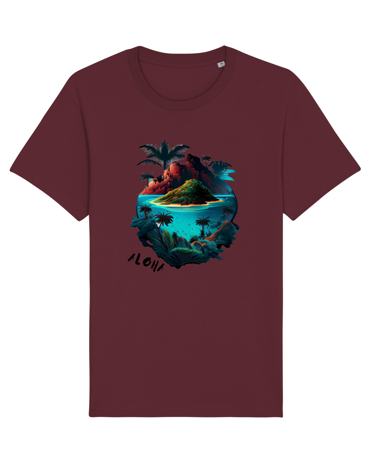 Tricou mânecă scurtă Unisex Rocker Burgundy