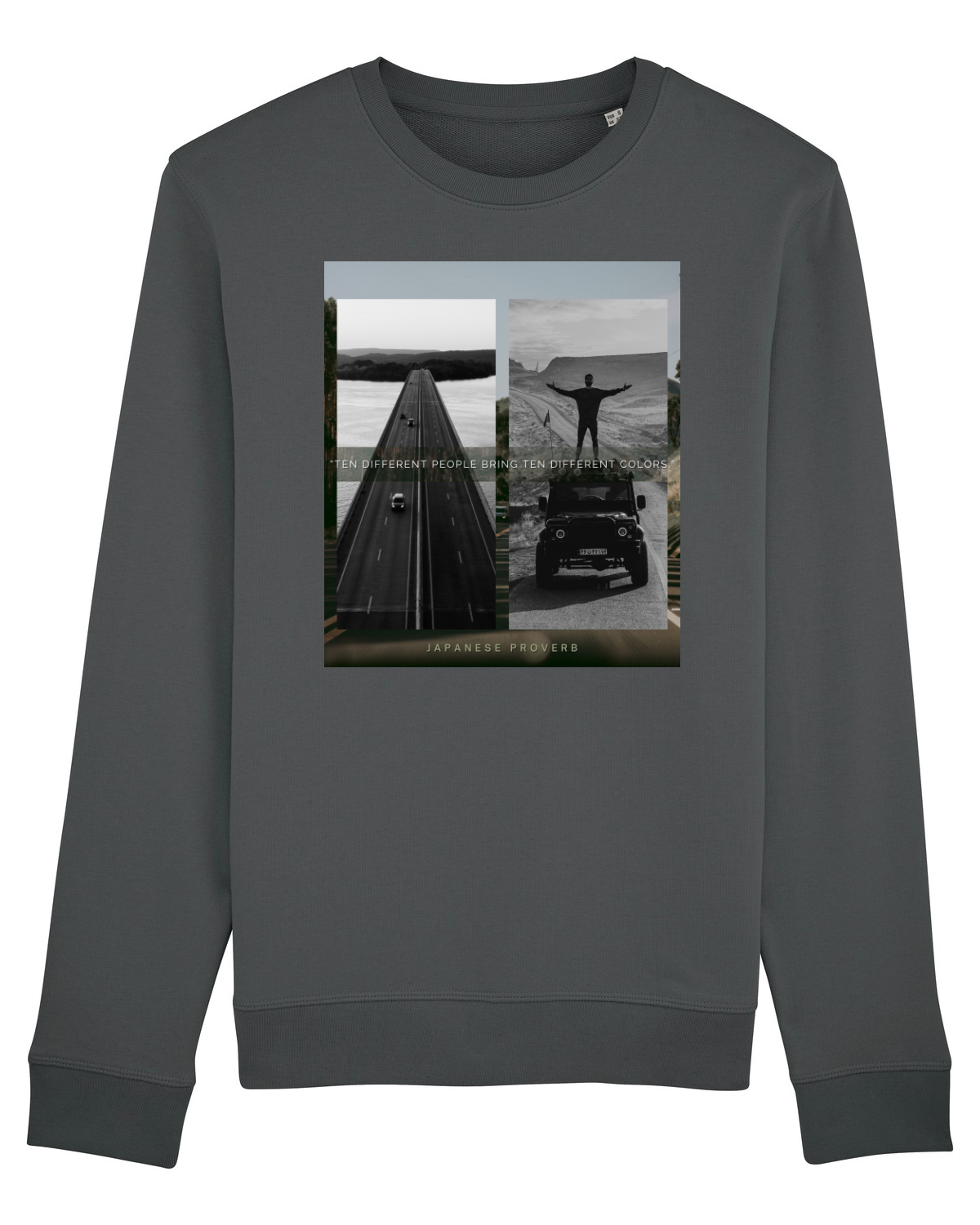 Bluză mânecă lungă Unisex Rise Anthracite