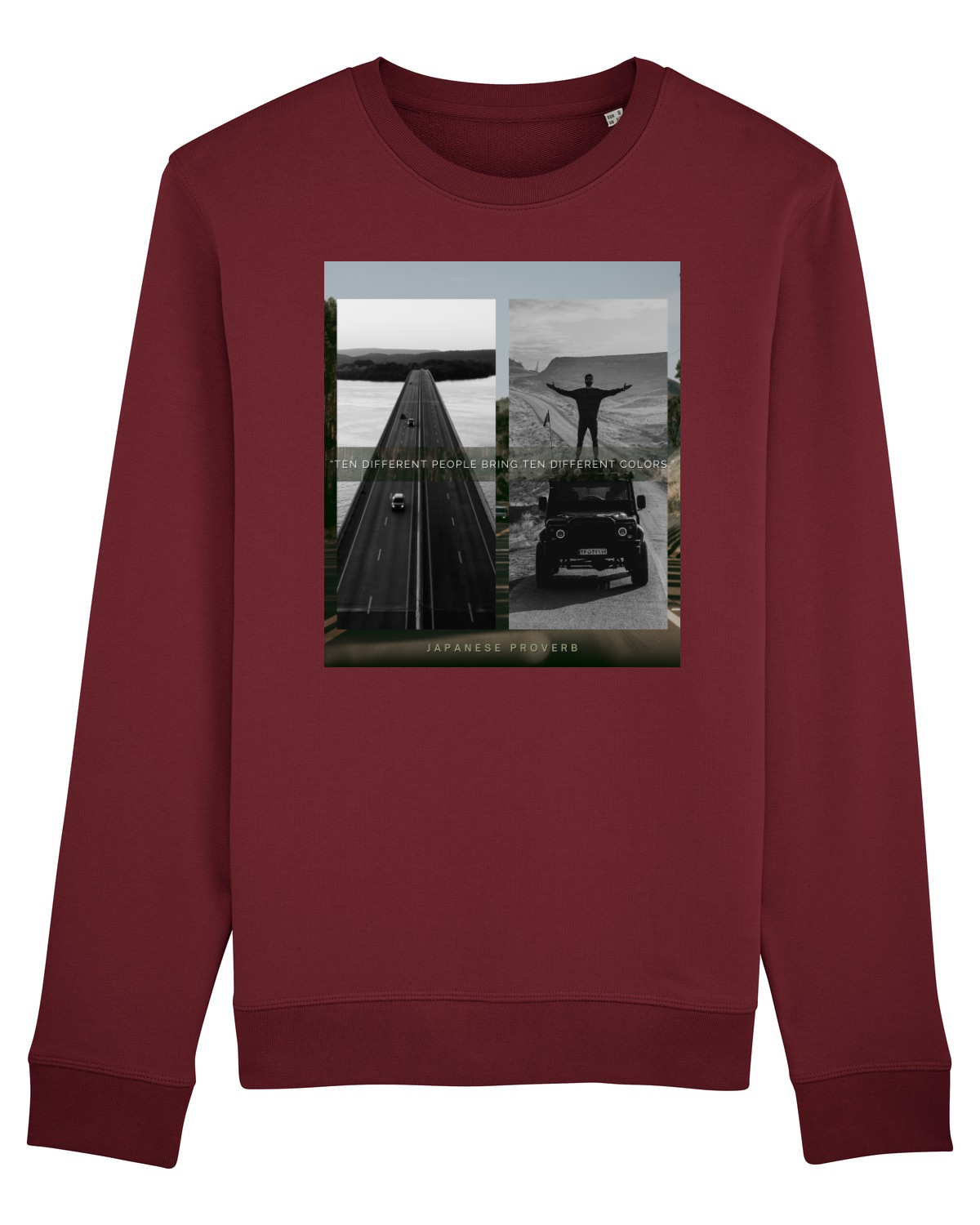 Bluză mânecă lungă Unisex Rise Burgundy