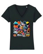 Minimalist Design - V4 Tricou mânecă scurtă guler V Damă Evoker