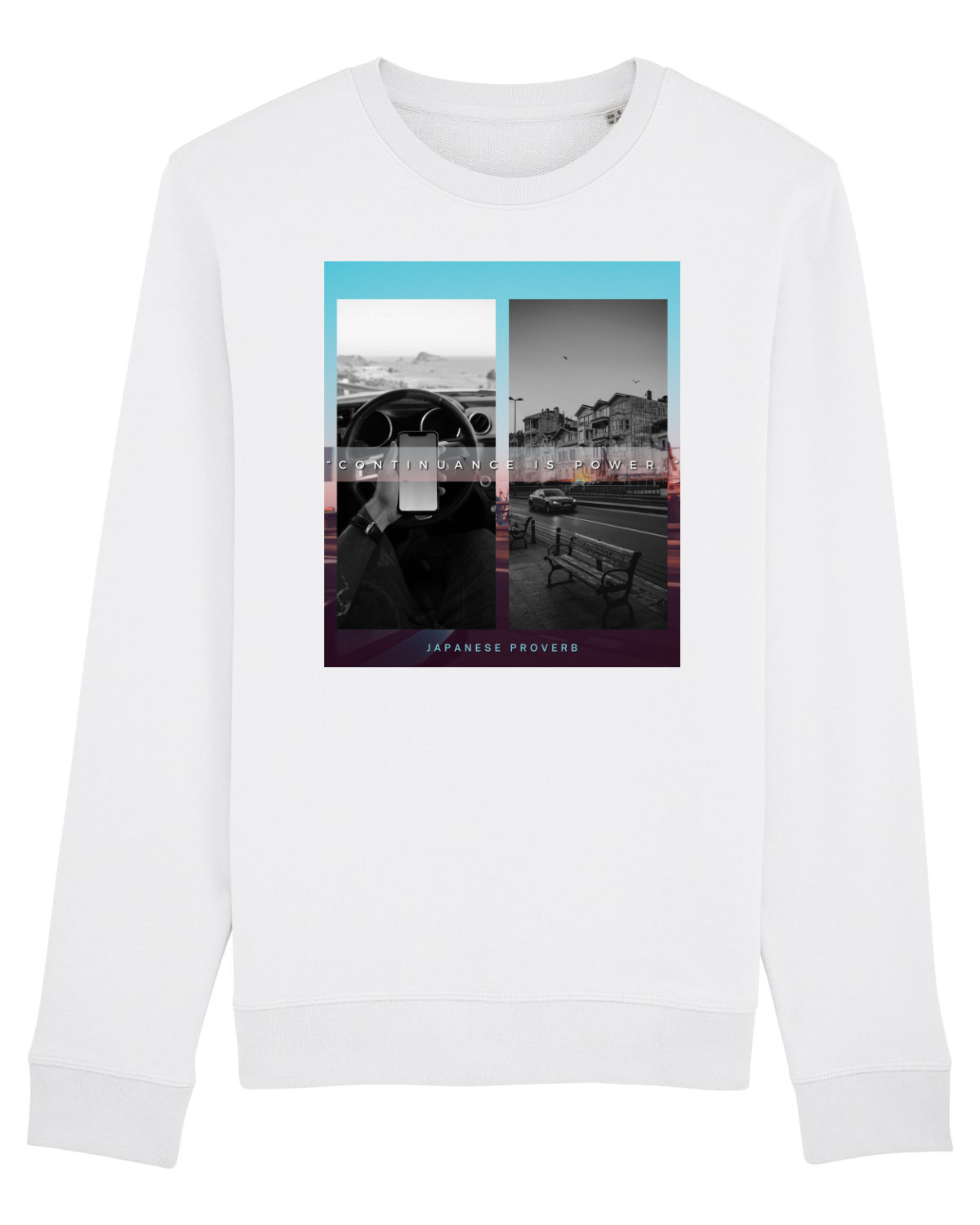 Bluză mânecă lungă Unisex Rise White