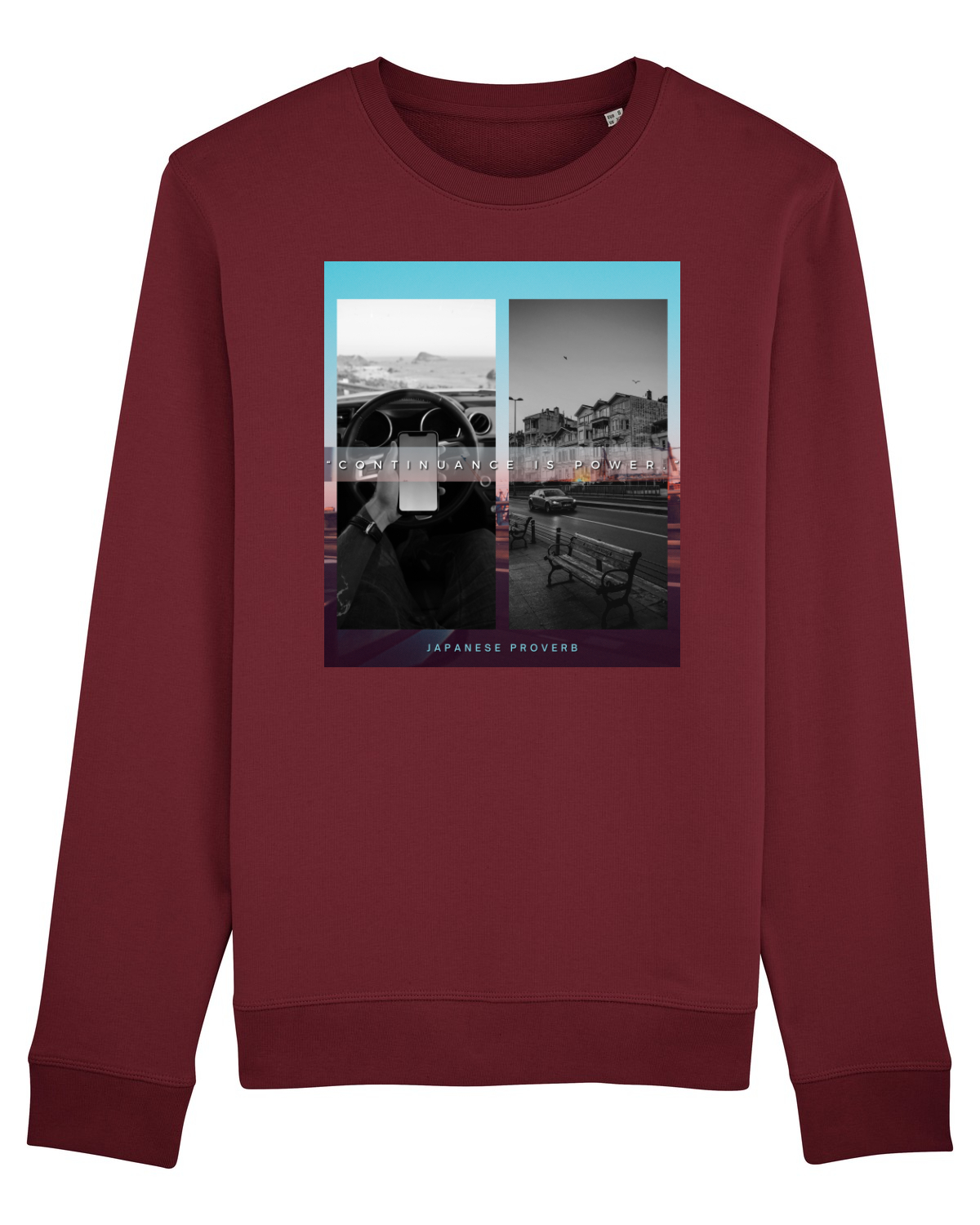 Bluză mânecă lungă Unisex Rise Burgundy