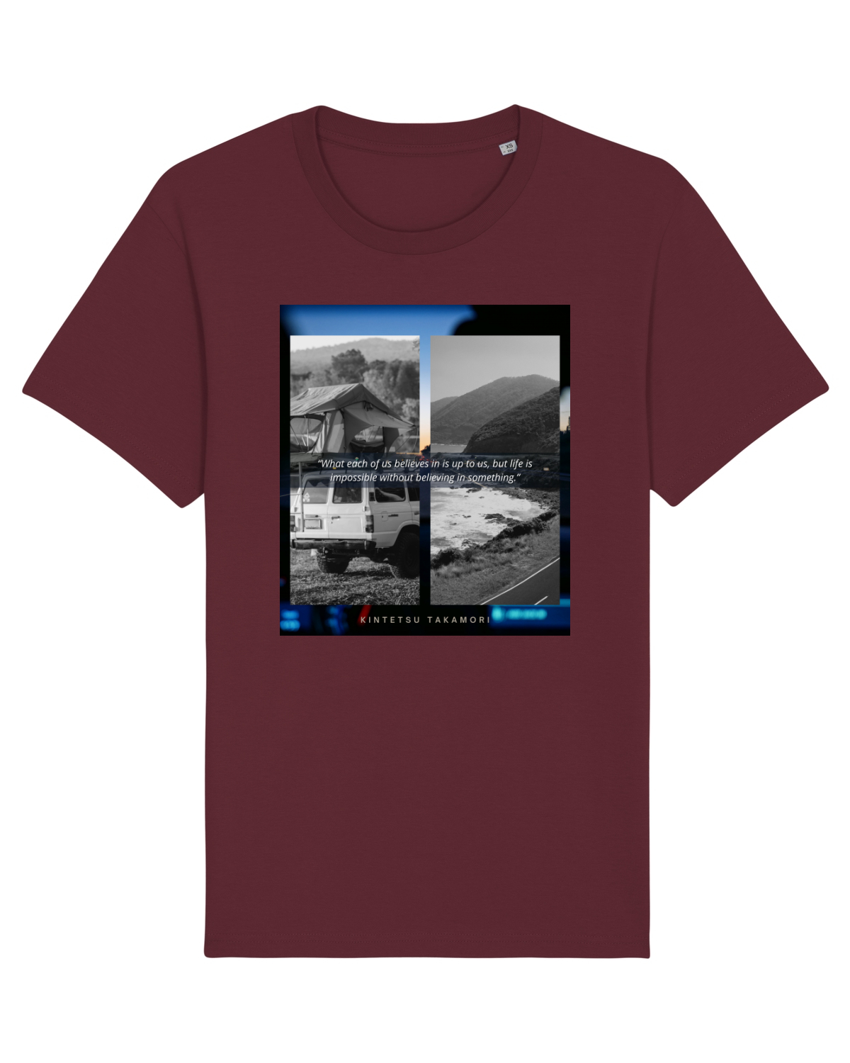 Tricou mânecă scurtă Unisex Rocker Burgundy