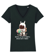 Space Easter - Eggstra special Easter mission Tricou mânecă scurtă guler V Damă Evoker