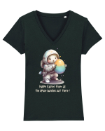 Space Easter - Happy Easter from all the space bunnies Tricou mânecă scurtă guler V Damă Evoker