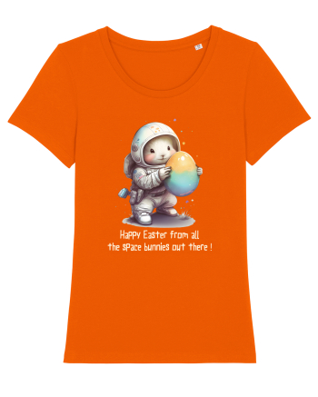 Space Easter - Happy Easter from all the space bunnies Bright Orange