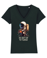 Space Easter - One giant hop for mankind Tricou mânecă scurtă guler V Damă Evoker