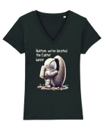 Space Easter - We have located the Easter bunny Tricou mânecă scurtă guler V Damă Evoker