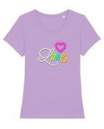 Dragoste romantică Tricou mânecă scurtă guler larg fitted Damă Expresser