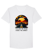 FOLLOW THE ROAD - V1 Tricou mânecă scurtă guler larg Bărbat Skater