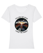 FOLLOW THE ROAD - V2 Tricou mânecă scurtă guler larg fitted Damă Expresser