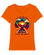 FOLLOW THE ROAD - V3 Tricou mânecă scurtă guler larg fitted Damă Expresser