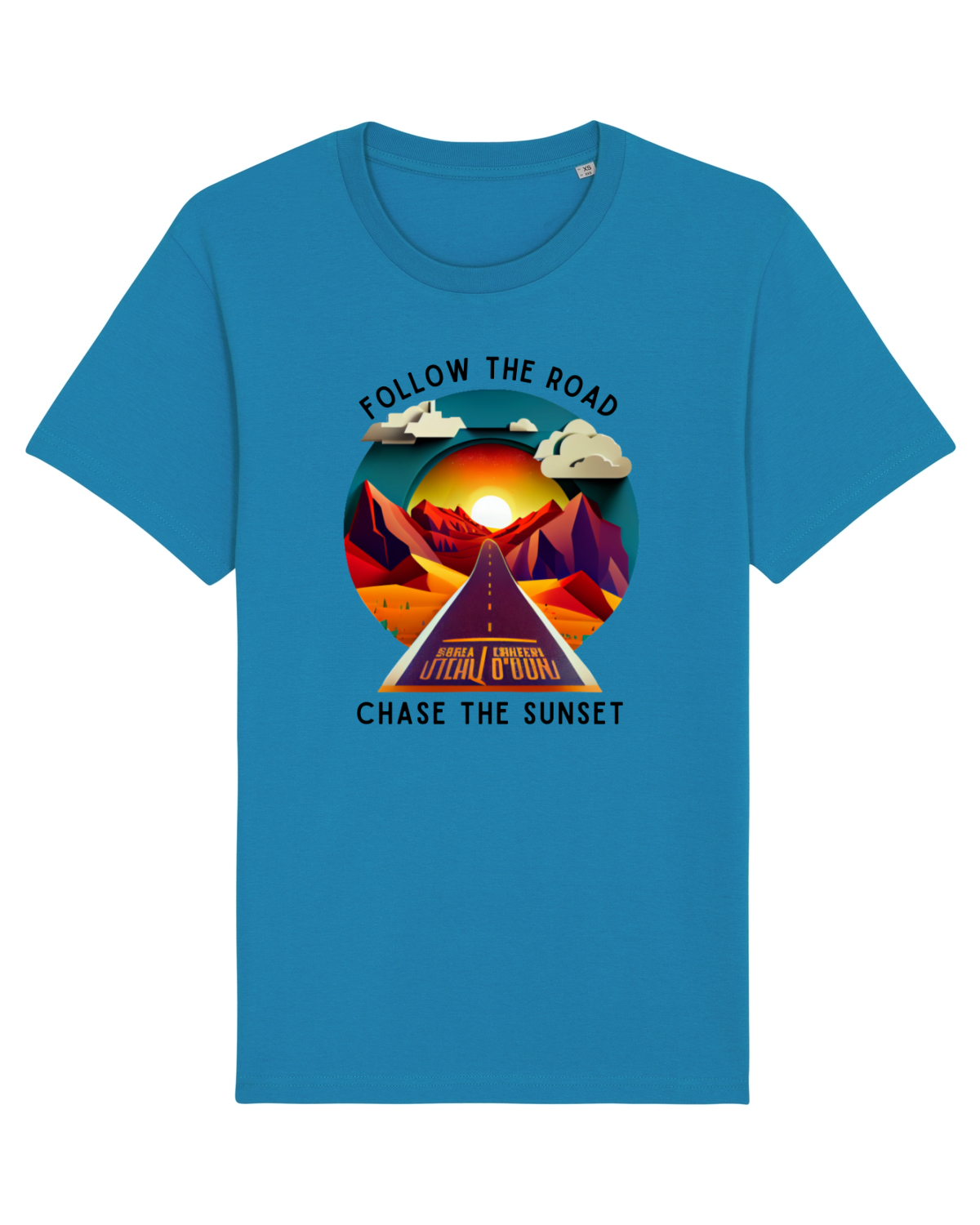 Tricou mânecă scurtă Unisex Rocker Azur