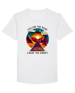 FOLLOW THE ROAD - V3 Tricou mânecă scurtă guler larg Bărbat Skater