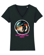 TO THE MOON AND BACK! Tricou mânecă scurtă guler V Damă Evoker