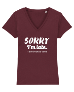 Sorry I'm Late Tricou mânecă scurtă guler V Damă Evoker
