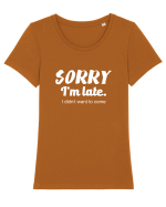 Sorry I'm Late Tricou mânecă scurtă guler larg fitted Damă Expresser