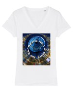 No Sacrifice No Victory Tricou mânecă scurtă guler V Damă Evoker