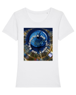 No Sacrifice No Victory Tricou mânecă scurtă guler larg fitted Damă Expresser