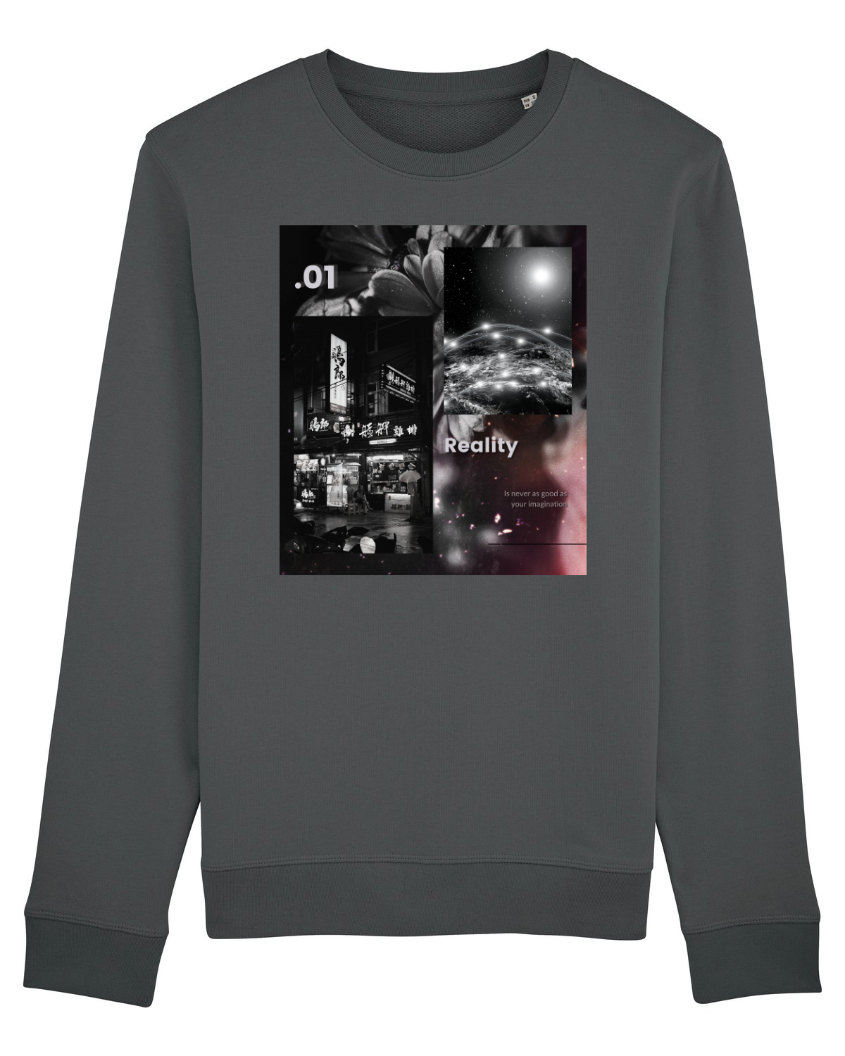 Bluză mânecă lungă Unisex Rise Anthracite