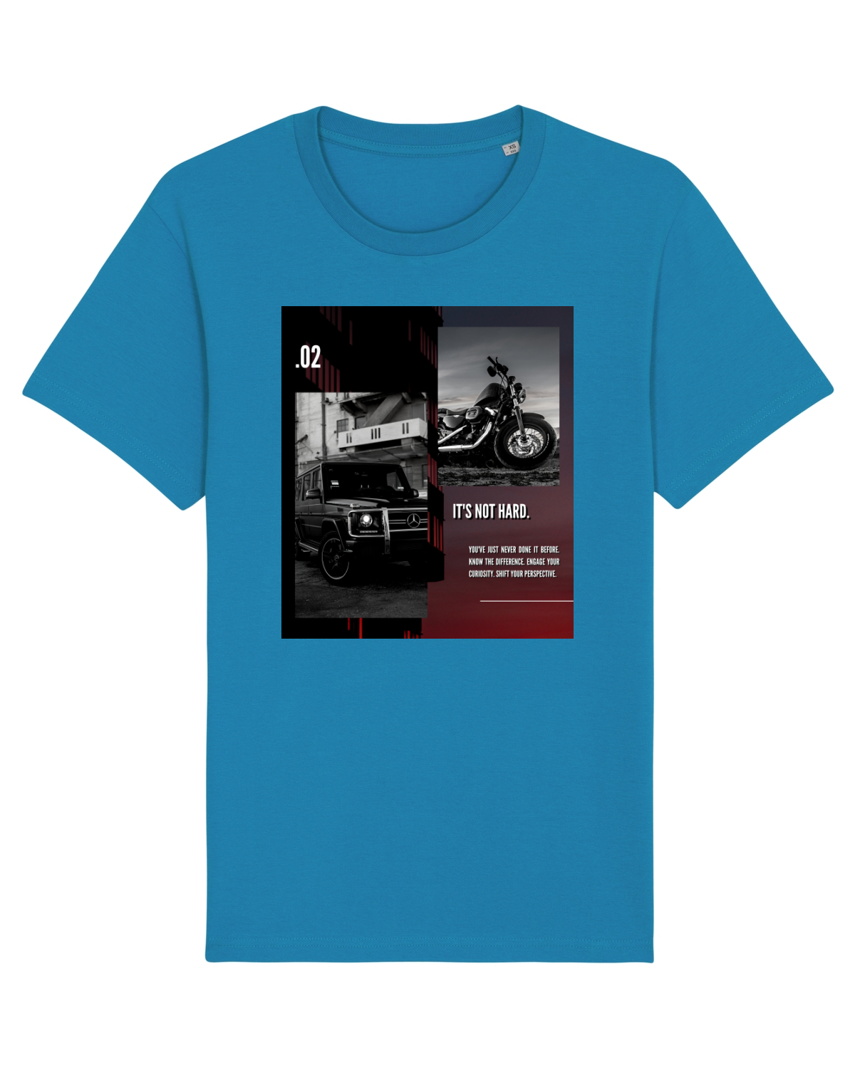 Tricou mânecă scurtă Unisex Rocker Azur