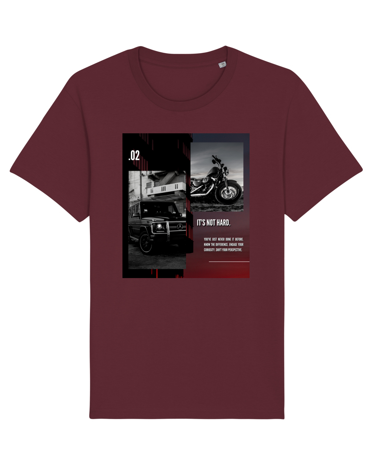 Tricou mânecă scurtă Unisex Rocker Burgundy