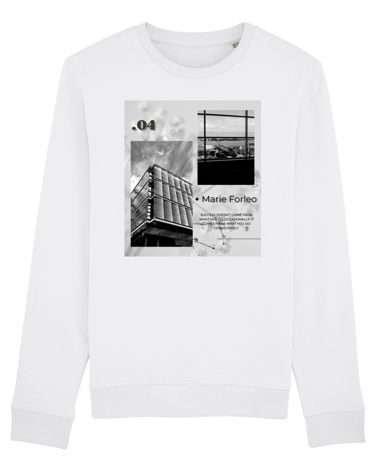 Bluză mânecă lungă Unisex Rise White