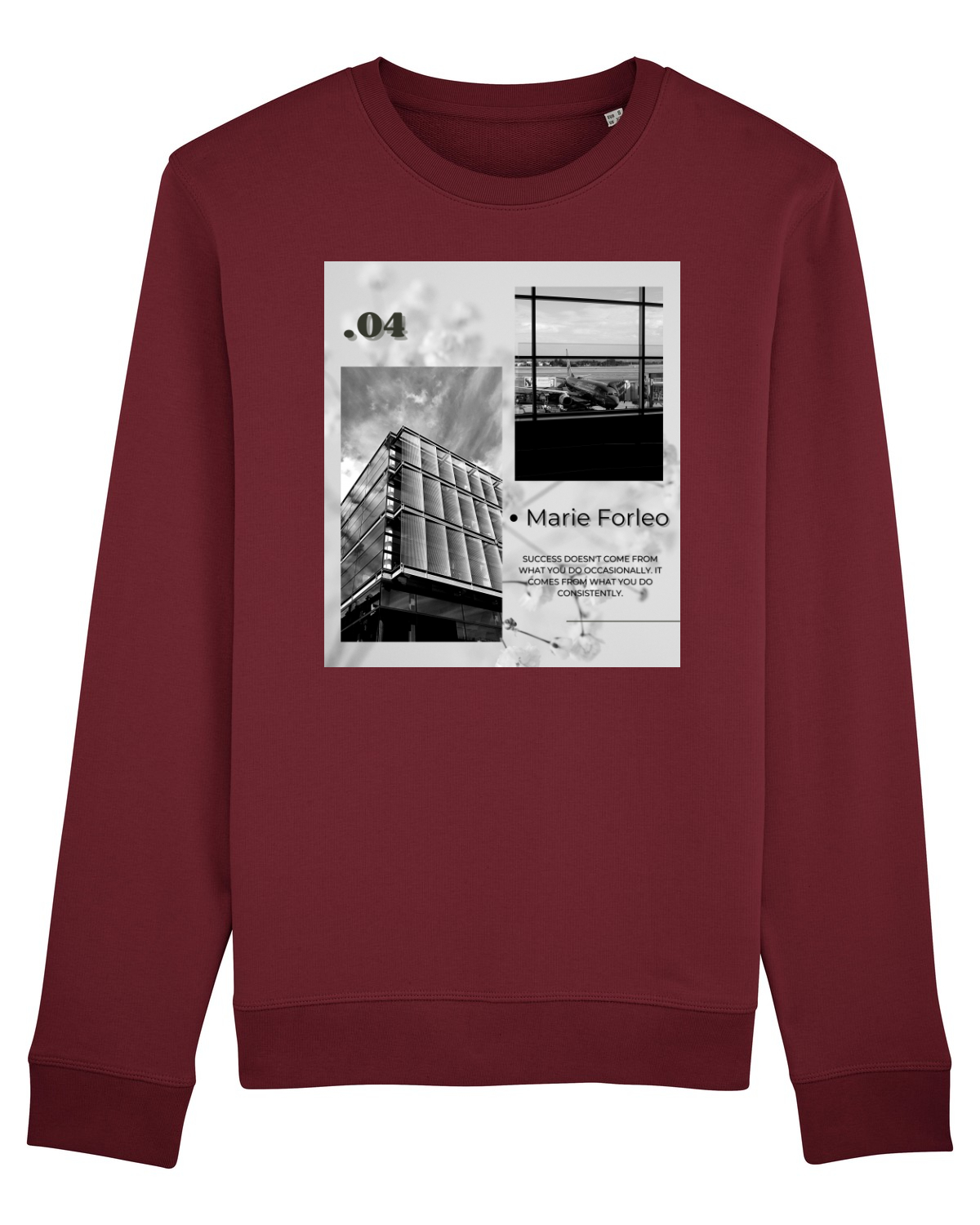 Bluză mânecă lungă Unisex Rise Burgundy