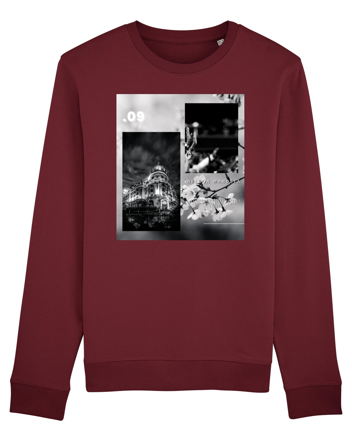Bluză mânecă lungă Unisex Rise Burgundy