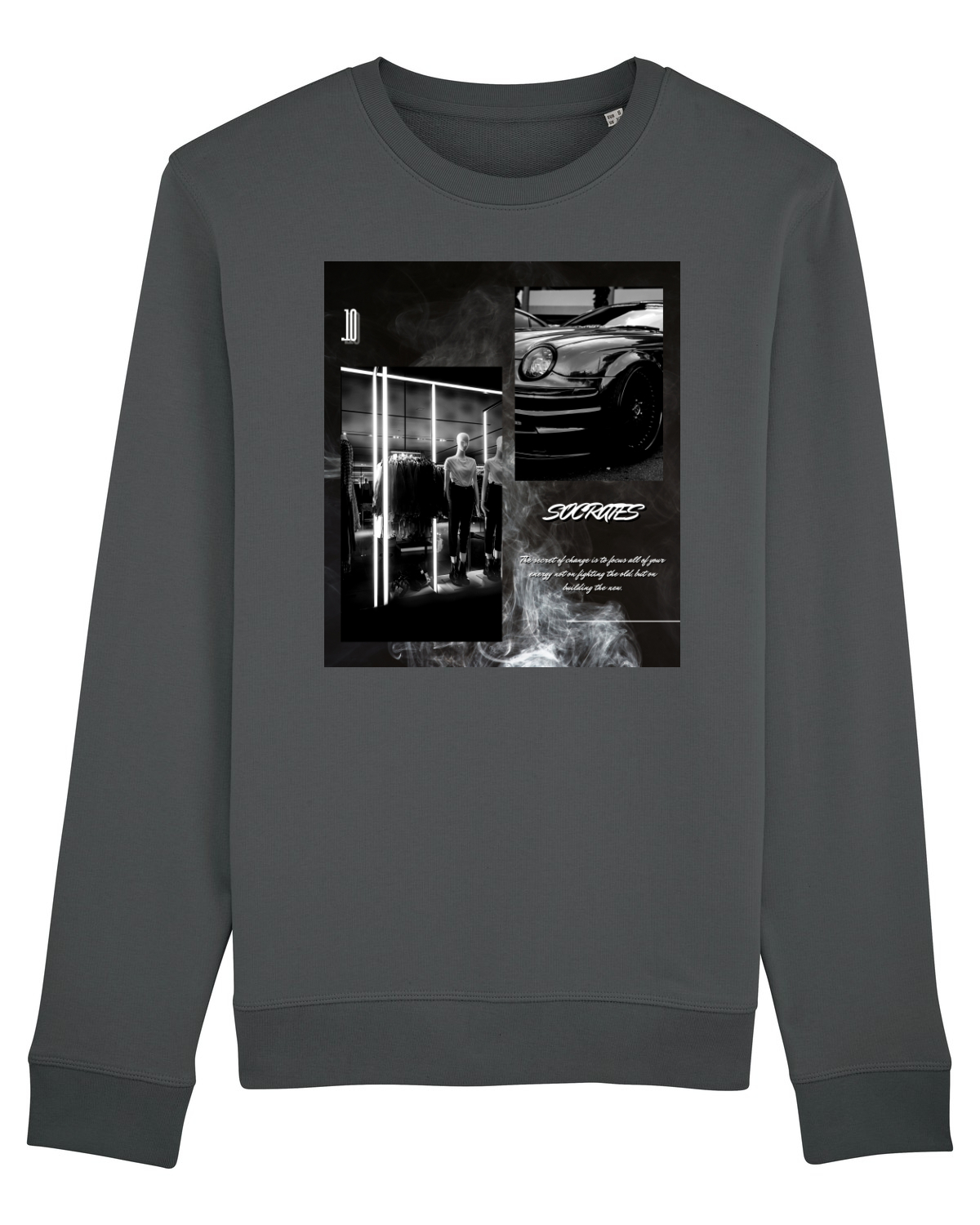 Bluză mânecă lungă Unisex Rise Anthracite