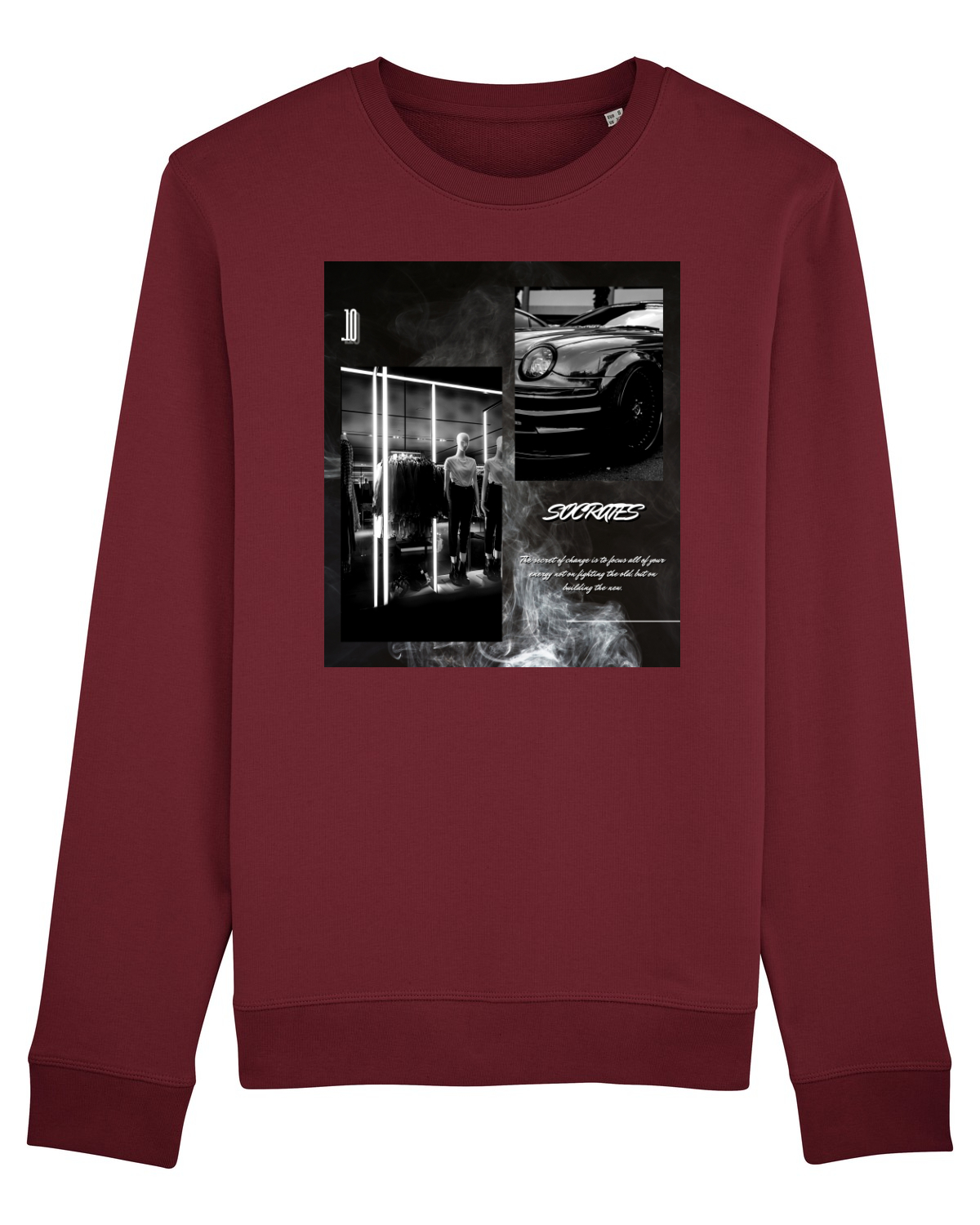 Bluză mânecă lungă Unisex Rise Burgundy