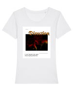 DIRECTION Tricou mânecă scurtă guler larg fitted Damă Expresser
