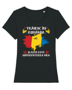 Trăiesc în România Tricou mânecă scurtă guler larg fitted Damă Expresser