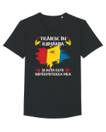 Trăiesc în România Tricou mânecă scurtă guler larg Bărbat Skater