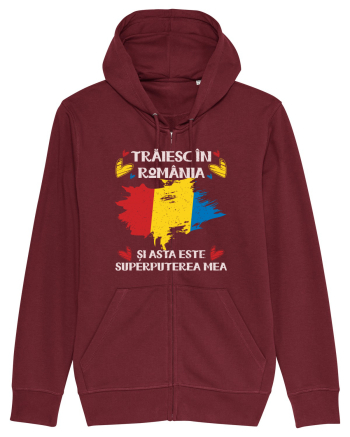 Trăiesc în România - v2 - grunge Burgundy