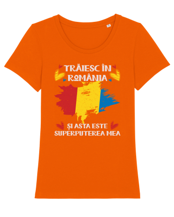 Trăiesc în România - v2 - grunge Bright Orange