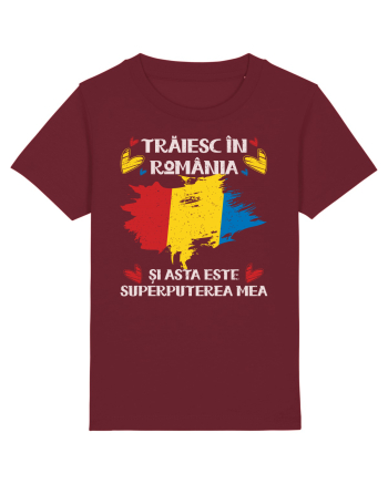 Trăiesc în România - v2 - grunge Burgundy