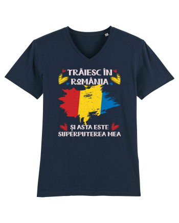 Trăiesc în România - v2 - grunge French Navy